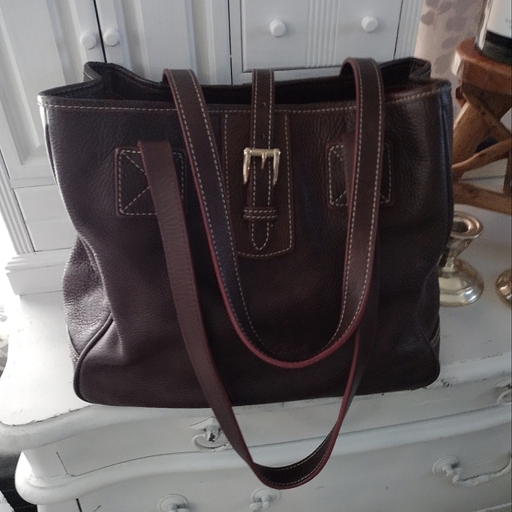 Dooney & Bourke Pebbled Leather Brown Tote Bag